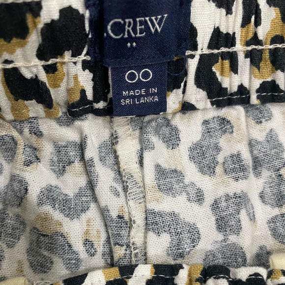 5 for $25 J.Crew Women's Animal Print Pants Linen Cotton Size 00 - Picture 4 of 7